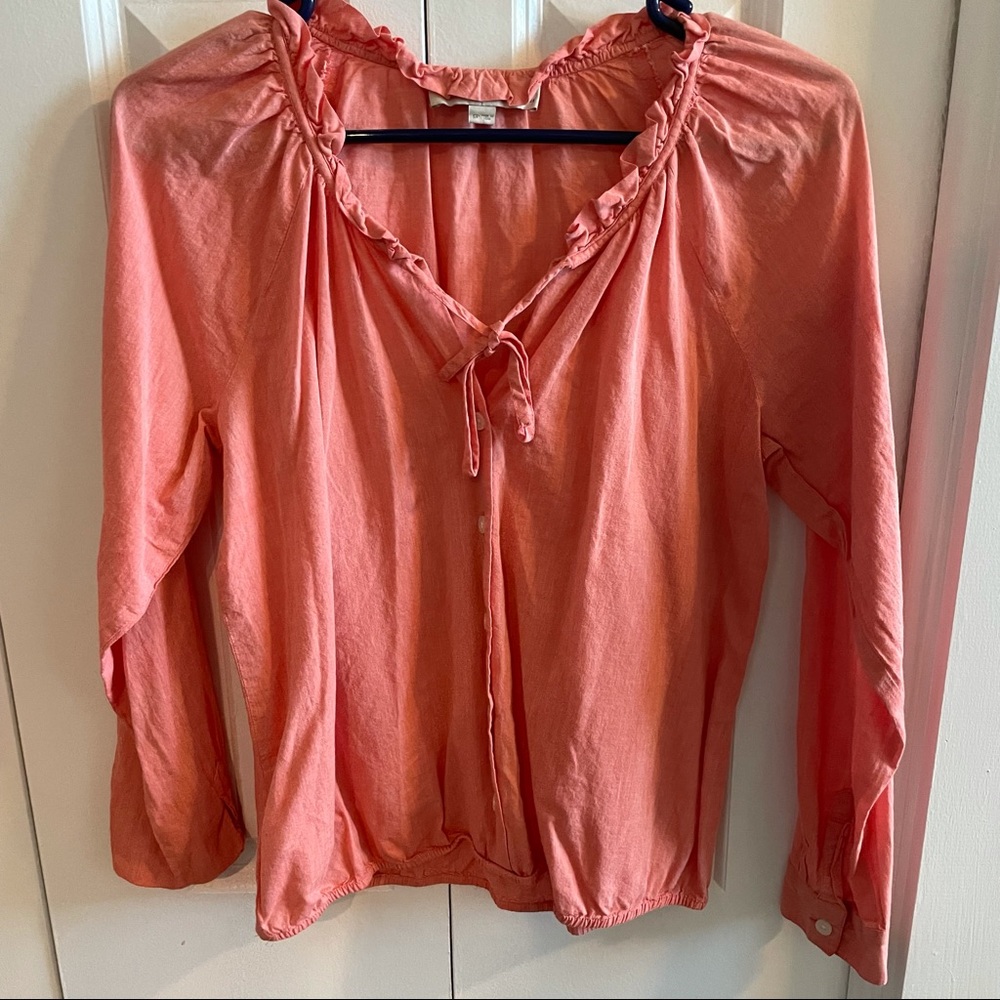 Ann Taylor Loft Coral Button Down Shirt
